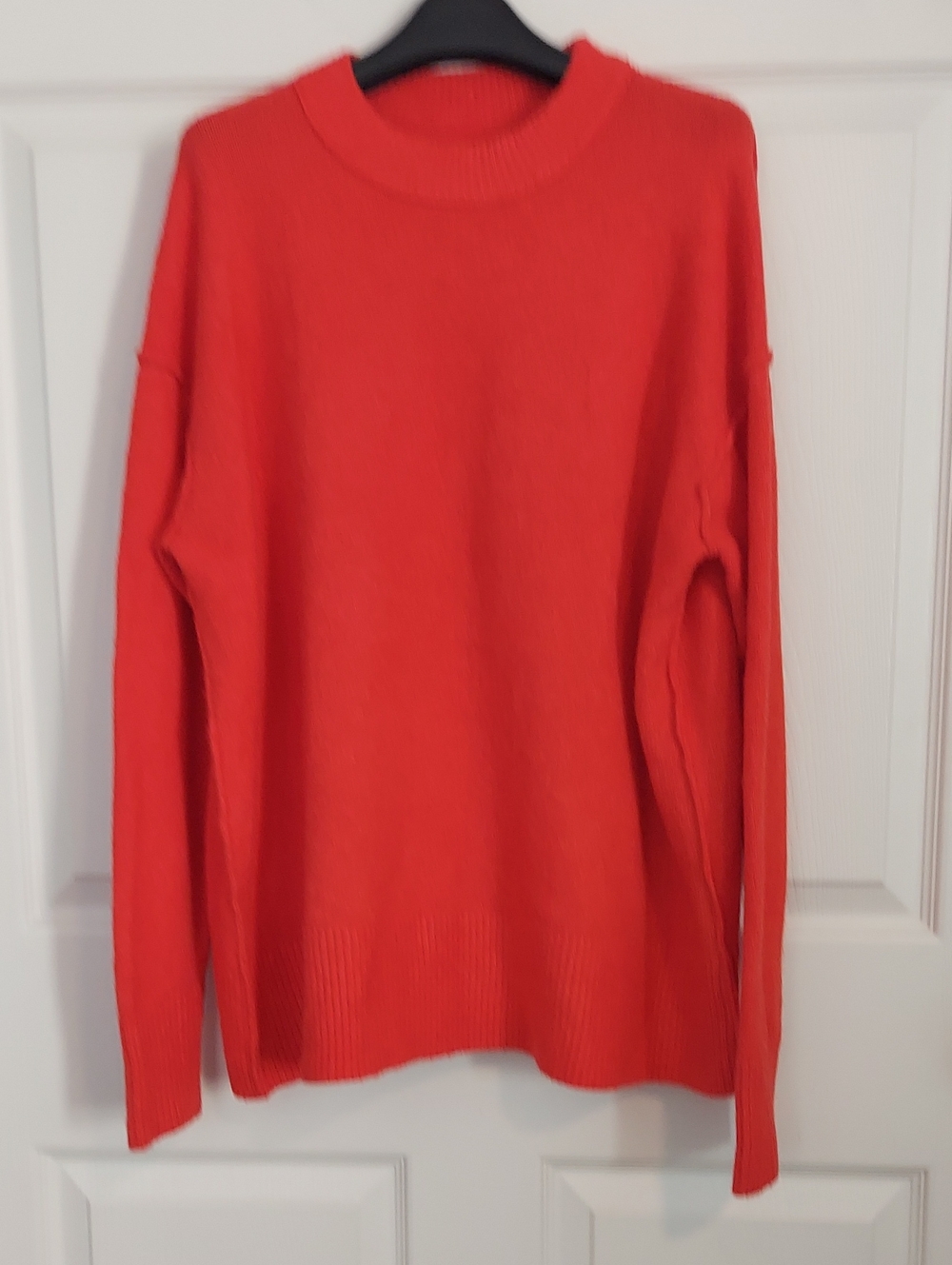 Aerie Super Soft Oversized Crewneck Sweater Coral Orange XXS